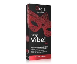 Vibrador Líquido Estimulante Sexy Vibe, Orgie - Gel Íntimo con Efecto Vibration y Calor Nivel 8 | Sabor a Fresa | Estimulante para Parejas y Uso Individual| Compatible con Juguetes | 15ml