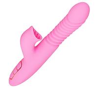 Vibrador para el punto G con función de choque, calefacción, estimulación de la lengua, clítoris con cabezal giratorio de 360° y 7 modos de vibración, consolador realista, juguete sexual para mujeres