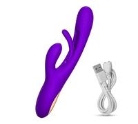Vibrador Rabbit Vibrator G-Spot Vibrator Patting Para Mujeres 3 en 1 Clitoris Vibrator Potente Vibrador Anal Plug Juguetes sexuales Adultos