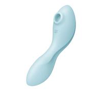 Satisfyer Estimulador y Vibrador Curvy Trinity 5 – Connect App, doble uso, IPX7, Azul