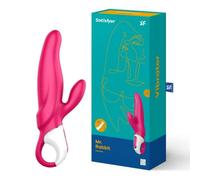 Vibrador vaginal de clítoris conejo doble falo vibratorio de silicona realista