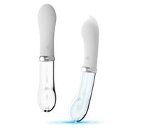 Vibrador vaginal de punto G consolador vibratorio de silicona y vidrio de fal...
