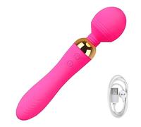 Vibrador Vibrador potente de dos motores, vibrador de punto G, vibrador AV, vibrador de pezón para clítoris, masturbador femenino de 10 velocidades