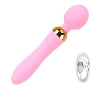Vibrador Vibrador potente de dos motores, vibrador de punto G, vibrador AV, vibrador de pezón para clítoris, masturbador femenino de 10 velocidades