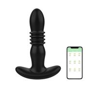 Vibrador Vibrador telescópico Anal Plug Control remoto Butt Plug Anal Vibrador Consolador Masajeador de Próstata Juguetes Sexuales Para Hombre Mujer