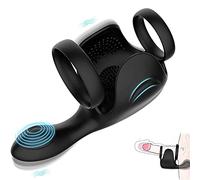 Vibradores Anillo Pene Estimulador Anal Con 10 Modos VibracióN, Vibradores Anales Silicona Estimulador Testicular Doble Anillo Pene Masturbadores EléCtricos Juguetes Sexuales Para Hombres