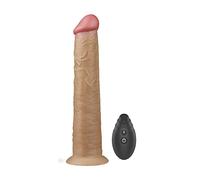 Vibradores clásicos marca LoveToy 10'' DUAL LAYERED PLATINUM SILICONE ROTATOR