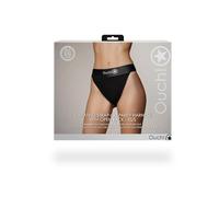 Vibradores clásicos marca OUCH! Slip strap on con bullet Vibrating Strap-on Panty Harness Open Back Black