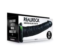 Vibradores clásicos marca SHOTS Vibratore cavo indossabile Vibrating Hollow Strap-on No Balls - 10'' / 24,5 cm - Black