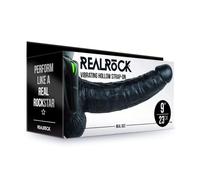 Vibradores clásicos marca SHOTS Vibratore cavo indossabile Vibrating Hollow Strap-on with Balls - 9'' / 23 cm - Black