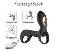 Vibradores con anillo de polla para hombres Anillo de silicona con vibración Manga del pene Doble anillo de pene, Anillo, Retraso de eyaculación, Estimular el punto G, Erección duradera