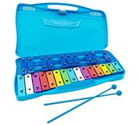 Vibráfono, xilófono de 25 notas con mazos Instrumento de percusión musical cromática Glockenspiel, instrumento musical, azul