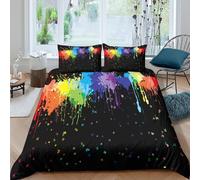 Vibrant Abstract Art Funda Edredon 3 Piezas Compuesto Impresión 3D Cierre de Vibrant Abstract Arte Funda de Edredón Funda de Almohada a Juego Lavables Transpirable for niña King（220x240cm）