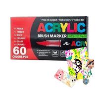 Vibrant Acrylic Markers - Soft Tip Waterproof Pens, 12 Pack Paint Pens with Smooth Flow, Permanent Ink Style, Art Supply Kit, Coloring Tools for Adults, Grandparents, Classroom, Travel, Easter