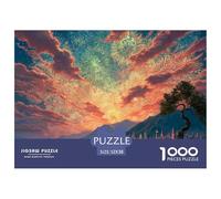 Vibrant and Colorful Fireworks 1000 Stück Ökopapier Puzzle Fireworks Over Fantasy Castle Lebendige Bilder Kreatives Spiel Puzzles Für Erwachsene Und Kinder 52x38cm/1000pcs