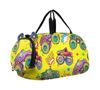 Vibrant California Poppies - Bolsa de lona para niños, durante la noche, fin de semana, para niñas, para viajes, compartimento para zapatos, Camiones coloridos amarillos, Classic