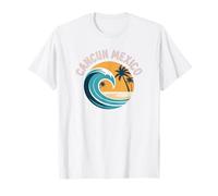 Vibrant Cancun Mexico Beach Palms Ocean Wave Holiday Camiseta