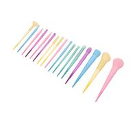 Vibrant Candy Colores Juego de Cepillo de Maquillaje 17 Piezas - Kit Cepillo Cosmético Suave con Tubo Aluminio Grueso para Acabado Profesional en Citas, Fiesta y Ocasiones Al Aire Libre