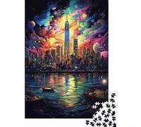 Vibrant Cityscape Rompecabezas Neon Skyline 1000 Piezas Papel Reciclado para Mujeres, Regalos para Hombres Rompecabezas Extremadamente Difícil Y Desafiante 70x50cm/1000pcs