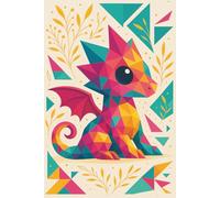 Vibrant Delta Dragon || Lined Notebook, 6x9, 120 Pages: Geometric journaling notebook for writing, planning, or gifting