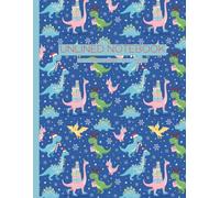 Vibrant Dino Christmas Unlined Notebook: A Fun and Colorful Holiday Paperback Journal for Writing and Drawing - Large 8.5" x 11" Blank Numbered Pages with a Festive Prehistoric Pattern