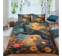 Vibrant Floral Fantasy Funda Edredon Microfibra 3 Piezas Compuesto Impresión 3D Cierre de Vibrant Floral fantasía Funda de Edredón Funda de Almohada a Juego Lavables for Ancianos Double（200x200cm）