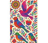 Vibrant Folk Birds: Lively folk art notebook with colorful birds and blooming florals