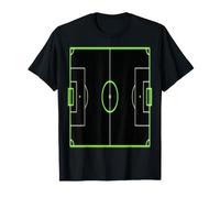 Vibrant Green Soccer Field Outline Football Pitch Camiseta