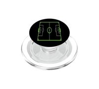 Vibrant Green Soccer Field Outline Football Pitch PopSockets PopGrip para MagSafe