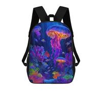 Vibrant Jellyfish And Coral Reef Scene Mochilas Para Niños 17inch Mochila Escolar Mochila Escolar Impresa En 3D Para Niños De Primaria Y Secundaria