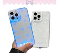 Vibrant Led Bow Phone Case, Designed Specifically For Women, Features A Built-In Colorful Led Light-Up Feature That Lights Up When A Call Comes In. Compatible For Iphone (White,for iPhone16promax)