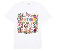 Vibrant Mother of 2 Girls Floral Aesthetic Mom Design Comfort Colors Adult Heavyweight T-Shirt