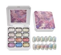 Vibrant Nail Gel, Manicure Fingernails High Pigment, 24 g Patting Palette with Gradient Shine, Resin Painting Kit with Smooth Balance, Cosmetic Functional Accessory, Nail Gel for Entusiasts, Beginners