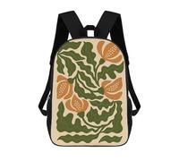 Vibrant Orange Floral Illustration - Modern Botanical Wall Art Print Mochila Escolar Para Niños Con Impresión 3D, Mochila Moderna Para Niños Y Niñas, Mochila Informal Para Estudiantes. 17inch