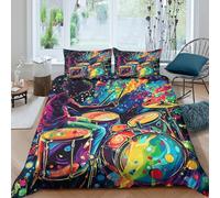 Vibrant Psychedelic Funda de Edredón Microfibra 3 Piezas Impresión 3D Cierre de Cremallera Oculta Vibrant Psychedelic Funda Edredon Fundas de Almohada Lavables Suave for jóvenes Single（140x200cm）