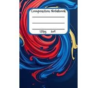Vibrant Red, Blue & Gold Paint Swirls Notebook: 6x9” 120-Page Premium Paperback Journal for Creative Writing, Note-Taking & Artistic Inspiration
