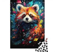 Vibrant Red Panda Rompecabezas Colorful Art 1000 Piezas de Papel Reciclado para Adultos Divertido, Regalo y Actividad en Casa Idea de Regalo 38x26cm/1000pcs