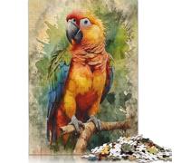 Vibrant Scarlet Macaw Rompecabezas Imposible,desafío for Adults Juego Educativo 1000 Piezas Obra De Arte De Juego De para Adultos Y Niños Mayores De 12 Años 1000pcs (38x26cm)