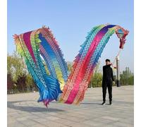 Vibrant Silk Dragon Streamer with Detachable Head for Dance Fitness(10m)