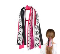 Vibrant Team Colors - Soccer Pattern Clam, Decorative Satin Ribbon for Gameday Style, Gentle Creaseless Elastic, Soccer Gift Item with Fade-Resistant Print, Versatile Wrist Knot for Team Spirit