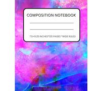 Vibrant Watercolor Notebook - Pink, Purple & Blue Abstract Composition Journal, Wide-Ruled 120 Pages: Wide-Ruled 120 Pages for School, Journaling, Creative Writing & Artistic Notes