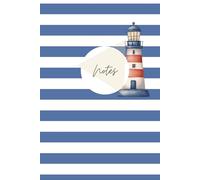Vibrant White and Blue Lighthouse Notebook - best DOTTED notebook for YOU, A5, your thoughts, your diary and journal: made with love. Sana Amari