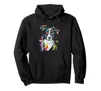 Vibrante Abstracto Border Collie Perro Arte Boceto Sudadera con Capucha