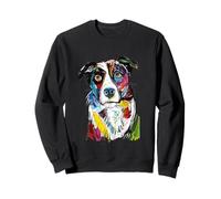 Vibrante Abstracto Border Collie Perro Colorido Arte Boceto Sudadera