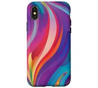 Vibrante Abstracto Fluir Color Swirl Art Carcasa para iPhone X/XS