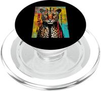 Vibrante Arte de Animales Salvajes con Graffiti Leopardo PopSockets PopGrip para MagSafe