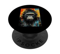 Vibrante Arte de Salpicaduras de Pintura Abstracta Gorilla PopSockets PopGrip Adhesivo