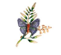 Vibrante Broche De Mariposa Galvanizado Para Trajes Casuales Fiestas Y Joyas Para Ocasiones Especiales Broche De Mariposa De Aleación, talla única, como se describe