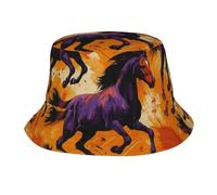 Vibrante Carrera De Caballos Salvajes Sombrero De Pescador Protección UV Sombrero De Sol Unisex Gorra Pesca para Excursionismo Mujer Deportes
