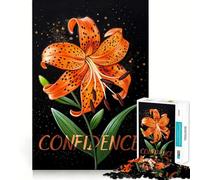 Vibrante Flor de Lirio Tigre florece Confianza en una Belleza audaz Rompecabezas para Adultos 1000 Piezas Juego de Memoria Cerebral Corte Fino Acabado Premium Una Forma entretenida de Pasar Las Horas